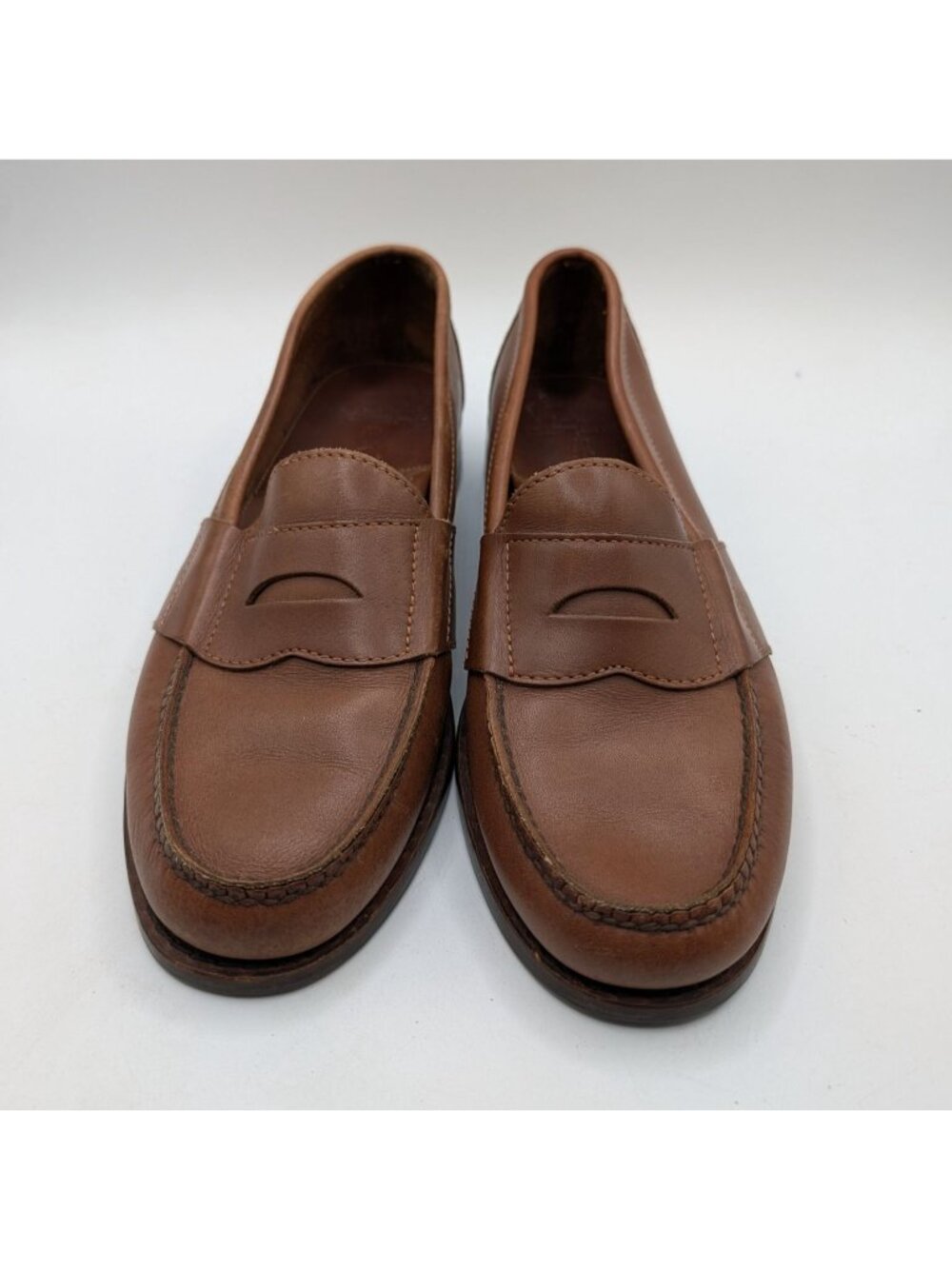 Polo Ralph Lauren  Cognac Brown Leather Penny Loafers Men's Size 11D  Slip On Cl